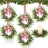 Suncalla 6 Pcs Christmas Kitchen Cabinet Wreaths Bulk, Red, White