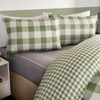 OHS Green Gingham Check Bedding Set, Single Duvet Covers Check