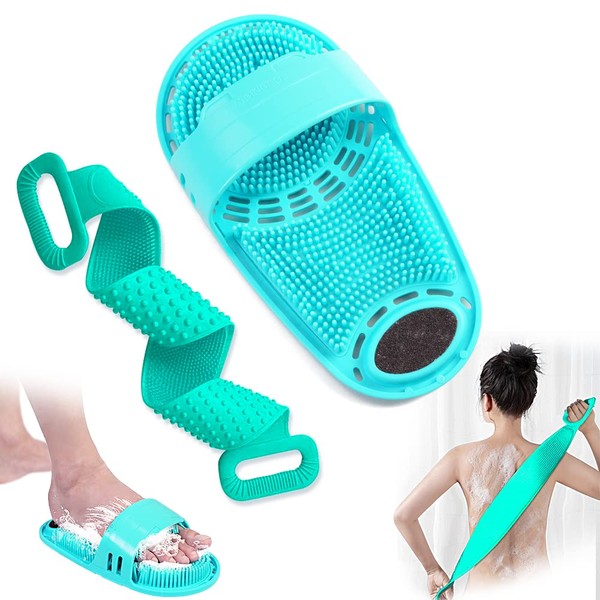 Silicone Shower Foot Scrubber Bath Brush Set,Silicone Shower Foot Scrubber