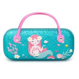 Face Shadow Kids Girls Glasses Case Eyeglass Case Various Pattern Hard Shell with Handle - Little Mermaid