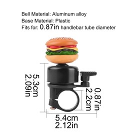 ACEDOAMARE Bike Bell with Loud Crisp Clear Sound Bike Bell for Road Mountain Scooter Tricycles Bike Accessories Handlebar Decoration (Sandwich)