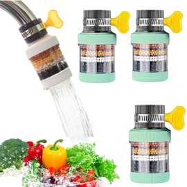 Filter Kitchen Tap Filtration Activated Carbon Clean Purifier Kitchen Bathroom Water Filter for Sink Faucet Removes Chlorine Fluoride Heavy Metals Hard Water for Home Kitchen Bathroom (Green)