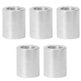 kaihuiyyyt 5Pcs M10 Aluminum Spacers, Metal Spacer Aluminum Round 10.2mm ID x 16mm OD x 20mm L Thickness Screw Standoff for M10 Screw Bolts Silver