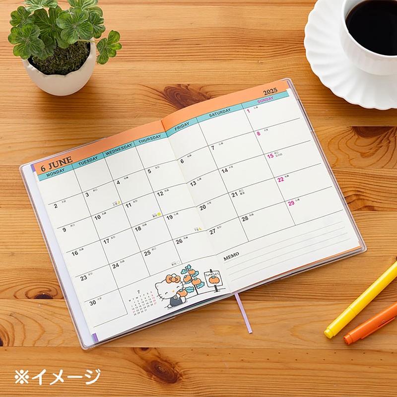 サンリオ(SANRIO) B6デイトブック ハローキティ 2025年 手帳 (2024年10月はじまり) 予定シール付き しおり付き 454681