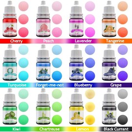 12 Color Bath Bomb Soap Dye - Skin Safe Colorant Food Grade Coloring for Soap Making Supplies, Natural Liquid Colorant for DIY Bath Bomb Supplies Kit, Slime, Crafts - with Instructions