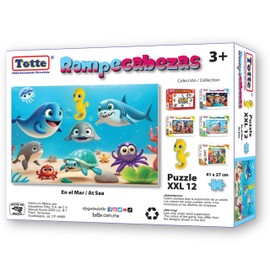 Totte Rompecabezas 12 Piezas XXL | Piezas Extra Grandes, Gruesas y Durables | Diseñado para Uso Infantil (En el Mar)