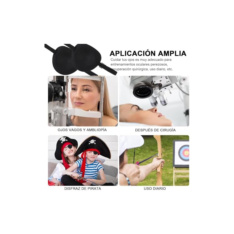 6 Piezas Parches de Ojos 3D, Parches para Ojos Médicos