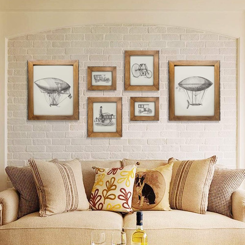 IKEREE 4x6 Rustic Picture Frames with Natural Bark Edges, Brown