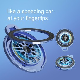 Phone Ring Holder, Fidget Spinner Stress-Relief Cell Phone Holder,Rotating Spinner Magnetic Phone Mount,Adjustable Cell Phone Grips,Phone Accessories (Blue)