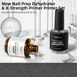 Morovan Nägel Primer und Dehydrator für Gelnägel: Dehydrator und Primer für Nägel No Burn Fast Air Dry Nail Prep Dehydrator und X-Strength Primer