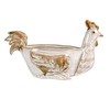 Creative Co-Op Stoneware Chicken Shaped Sponge Holder/Soap Dish with Reactive