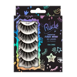 Essential Faux Mink 3D Lashes - Chic by Rude Cosmetics for Women - 5 Pair Eyelashes