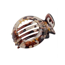 Small Flat Claw Clips for Women,Flat Hair Clips Women for Fine Thin Hair,Light Brown Pattern Hairclips Strong Grip Plastic,for Ladies & Girls Everyday Hair Accessory Clamps