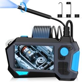 Ferdiiz Bidirectional 720° Rotation Endoscope Inspection Camera, 1920P HD Dual Lens Snake Borescope with Flashlight, IP68 Flexible Inspection Camera 8+1 Lights, 4.5'' IPS Screen, Gadgets for Men (2M)