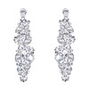 Flyonce Austrian Crystal Bridal Tear Drop Flower Cluster Dangle Earrings
