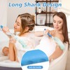 KkaFFe 15.35" Back Bath Brush with Sponge,Back Scrubber Bath Mesh