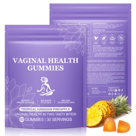 Generisch Vegan Femipure Balance Gummis mit Probiotika & Vitamin C fr pH-Balance, Zuckerfrei, Tropischer Ananas-Geschmack, 120 Stck (60 Portionen)