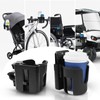2pc Stroller Cup Holder with Phone Holder, Removable 2-in-1 Drink