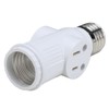 2Pcs 3 Prong Light Socket Adapter Plug White E26 Light
