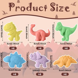 MotiMind 24 Pcs Dinosaur Shaped Sidewalk Chalk Funny Washable Colored Sidewalk Chalk Drawing Writing for Outdoor Home School Art Play Chalkboard Blackboard and Playground