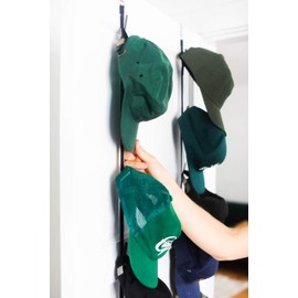 Cap Rack 2 Pack - Holds up to 16 Caps for Baseball Hats, Ball Caps - Best Over Door Closet Organizer for Men, Boy or Women Hat Collections - Display Racks With Clips, Perfect Holder and Storage
