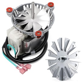 Hiorucet 3-21-08639 Combustion Blower Exhaust Fan Motor & 3-20-502221 Double Paddle Fan Blade for Harman P68 Pellet Stove Parts, Harman P43, XXV, Accentra 52i, P61, Advance, P61A, P38, P38+, PB105.
