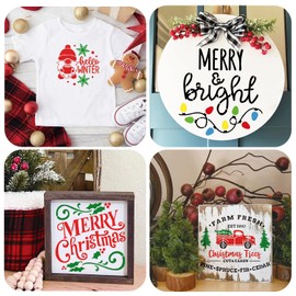 8pcs Christmas Stencils for Crafts Reusable Merry Christmas Drawing Stencils Large Holiday Stencils for Painting on Wood Door Hanger Card Making Home Decorations(8 Christmas)