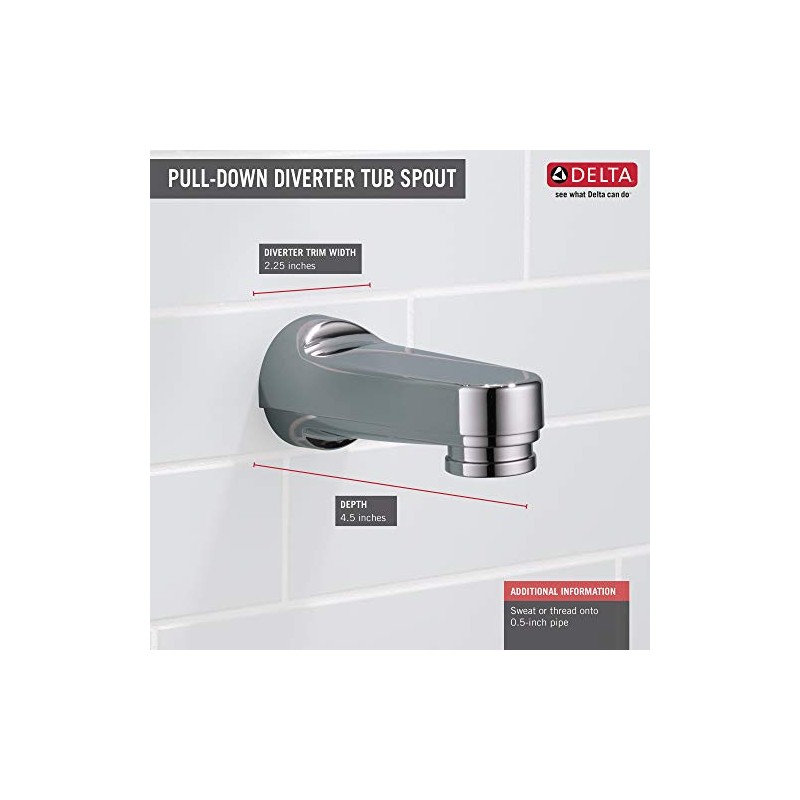 Delta Faucet RP17453PB Pull-Down Diverter, Polished Brass Tub Spout