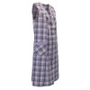 Schuerzenfabrik Button Gown Women's Mixed Fabric Checked Apron Sleeveless Cooking
