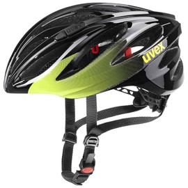 uvex boss race - safe performance helmet for men and women - individual size adjustment - optimised ventilation - lime - anthracite - 52-56 cm