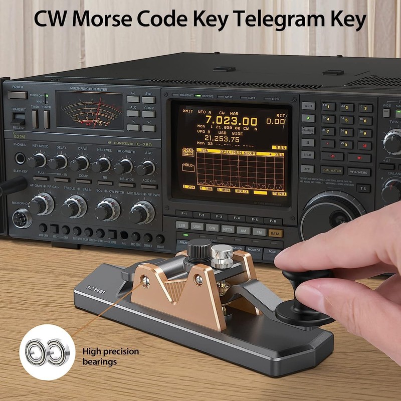 PUTIKEEG Amateur Radio Keys, Morse Signal, Practice Machine, Aluminum Alloy,