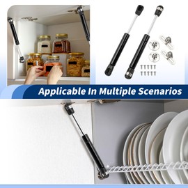 ARISELIFT 7.5 Inch 22Lbs/100N Gas Springs with Bracket Ball Stud,7.5" Gas Struts Hydraulic Lift Support for Cabinet Lid Toolbox Cover,2 Pcs, Black