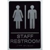 BUILDINGSINGS.COM Staff Restroom Sign -(Aluminum, Black/Silver ,Size 6x9)-REF24-102