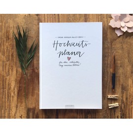 Eine der Guten XXL Wedding Planner with Many Checklists, Schedule, To-Do Lists, Wedding Planner as Notebook, 184 S, A4, Hardcover, White, Recycled Paper, Climate Neutral Printed