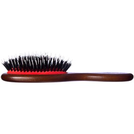 L'Artisan Brossier - Pneumatic hair brush thistle made of solid beech wood - traditional brush small size, pure boar bristles and nylon pins - Made in France