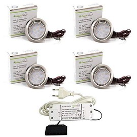 4er Set LED Downlight Furniture Lamp Downlight 3 W Warm White LED SMD High