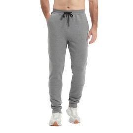 Idtswch 36" Inseam Long Inseam Mens Tall Sweatpants Fleece-Line Extra Long Joggers Pant with Zip Pockets Gray