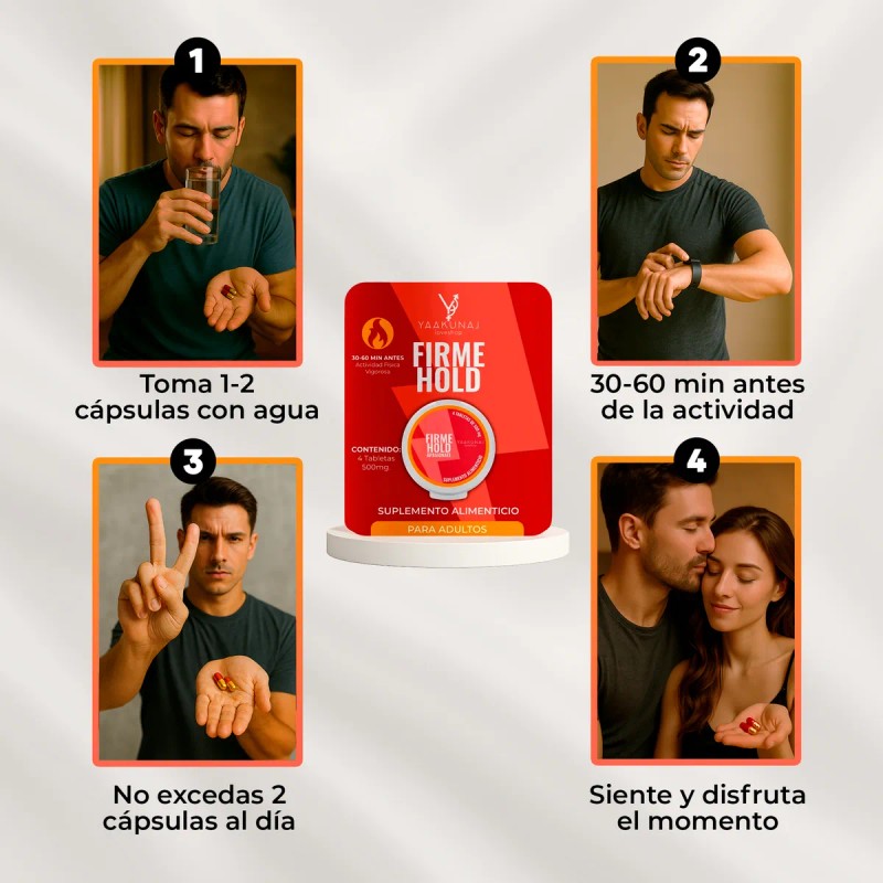 Energía Masculina Yaakunaj Firme Hold Tabletas 500mg Natural