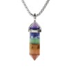 7 Chakra Stone Gemstone Hexagonal Pointed Reiki Chakra Chain Necklace