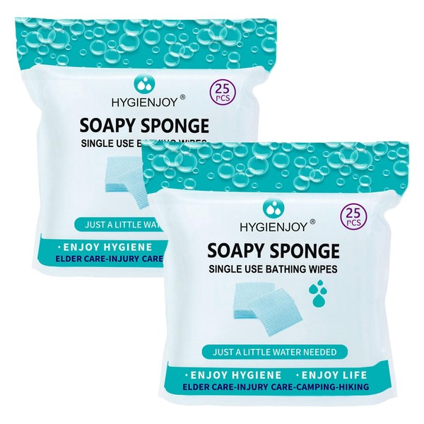 HYGIENJOY--Rinse Free Bathing Wipes (50-counts) Body Wipes For Adults Bathing--Extra