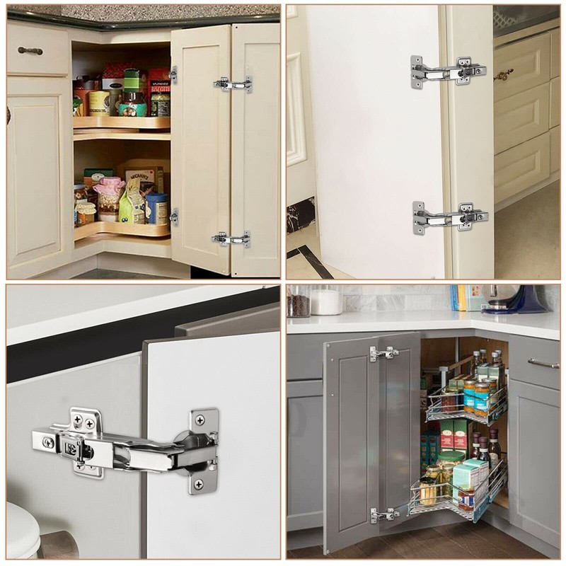 Bohaner 4 Pcs 165 Degree Kitchen Cabinet Hinges, Soft Close