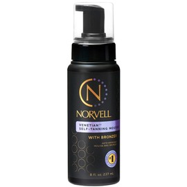 Norvell Venetian Sunless Self Tanner Mousse with Bronzer, 8 Fl Oz - Instant Self Tanning - Natural Looking - Anti-Orange - Fake Tan for Bronzing Glow | Norvell