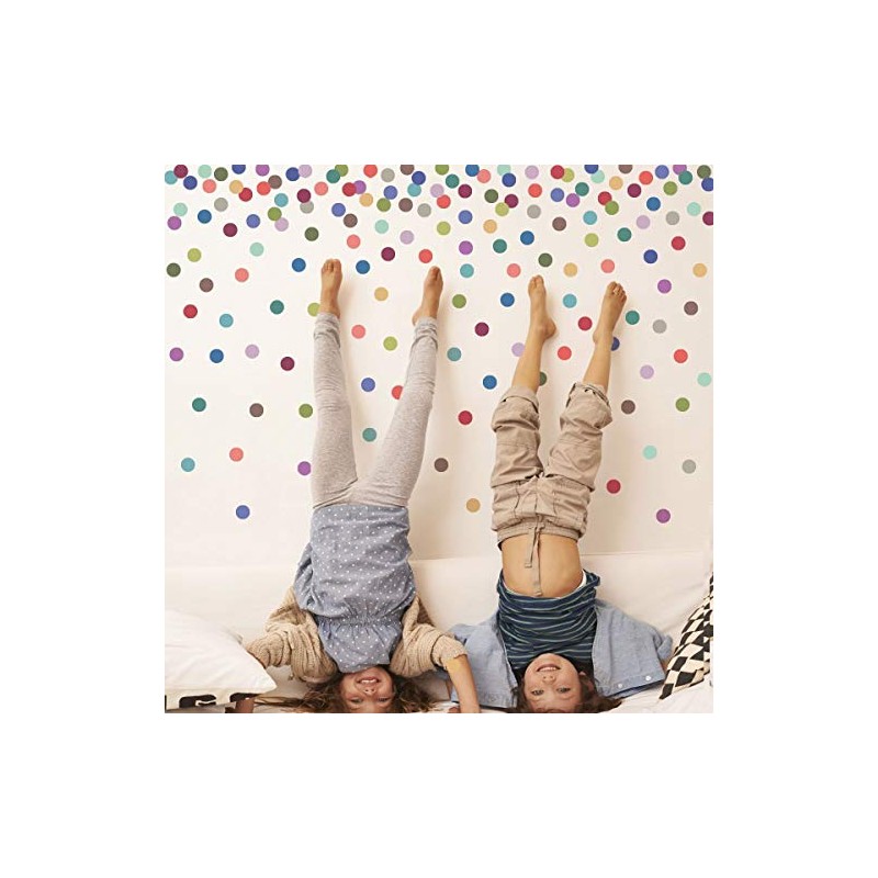 Polka Dots Wall Decals 121 Modern Multi-color 2 inch Confetti