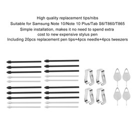 4 Juegos de Puntas de lápiz óptico de Repuesto para Note10 Note10 + Note10 5G Note10 + Plus 5G, Puntas de lápiz para Note 10 / Note 10 Plus/Tab S6 / T860 / T865,
