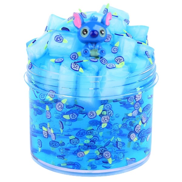 MKAKJWAW 7OZ Blue Clear Slime Jelly Cube Crystal Putty Non-Sticky