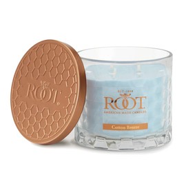 Root Candles Scented Candles Honeycomb Glass Premium Handcrafted Beeswax Blend 3-Wick Candle, 12-Ounce, Cotton Breeze