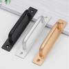 NNNJunhua Metal Heavy Duty Barn Door Handle Flush Long Base