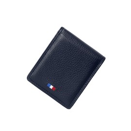 Liberto Edwin Men's Genuine Cowhide Leather Bifold Wallet Simple Business Casual, navy