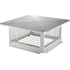 VEVOR Chimney Cap 17 x 17 inch Practical Accessories & Easy Installation, Fits Mesh Covers Outside Clay Flue Shingles, Silver