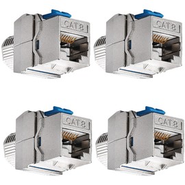 Tunghey CAT8 RJ45 Keystone Shielded Coupler - Ethernet Female to Female Keystone Jack, STP Insert for Cat8/Cat7/Cat6a/Cat6/Cat5e Cable (4-Pack)
